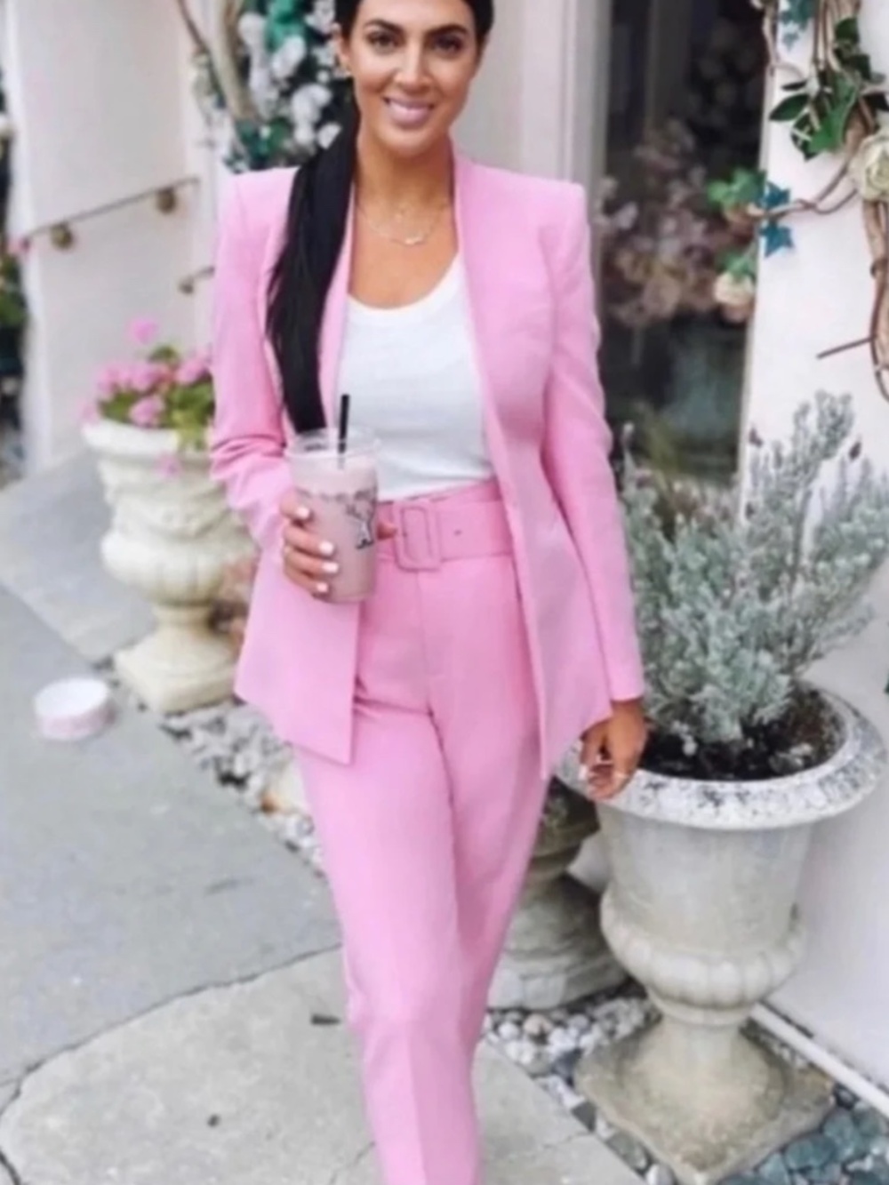 Zara Pink Suit Set (Blazer and Pants)